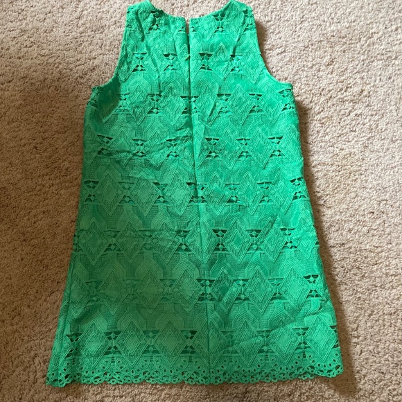 Tahari by Arthur S Levine Kelly Green Flirty Lined Lace Sheath Dress Vintage 6 - Picture 5 of 8